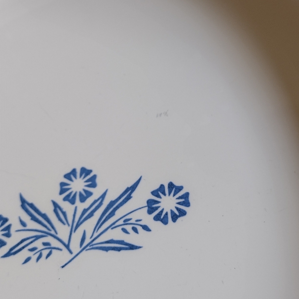 Corning Ware Cornflower Blue Pie Plate P-309 White 9 Inch - Picture 6 of 6